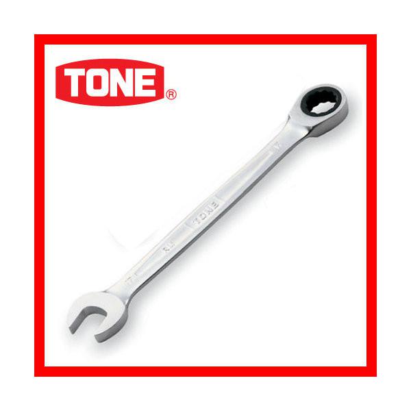 TONE RM-13 13mm Combination Ratchet Wrench 178mm Length (72-Tooth Mechanism / Chrome-Vanadium Steel / Made in Japan)
