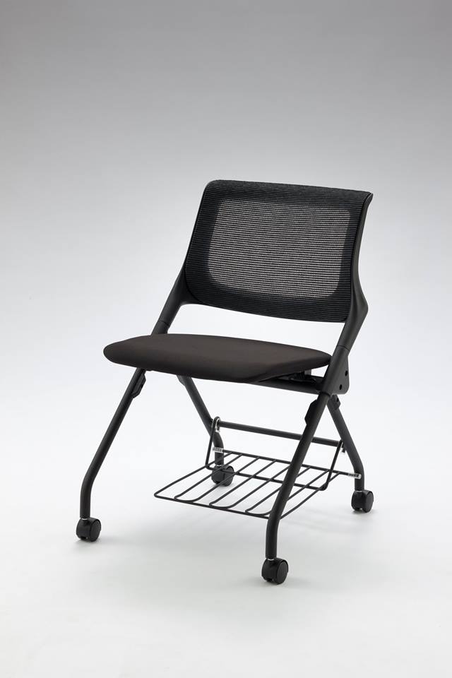 Toyo VCFR610-B Sled-Base Cantilever Meeting Chair (Black & White)