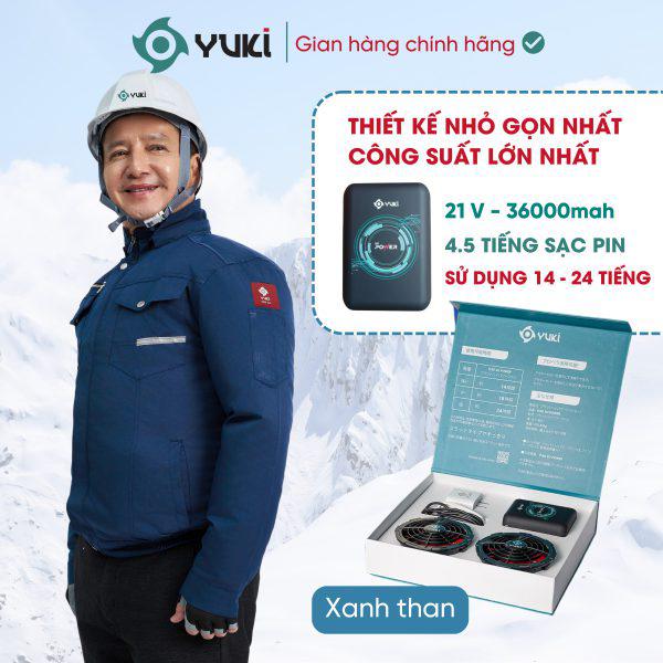 YUKI SO POWER 3,600mAh Rechargeable Dual-Fan Cooling Work Jacket (Adjustable 3-Speed High-Velocity Blower / UV Protection / Breathable Fabric)