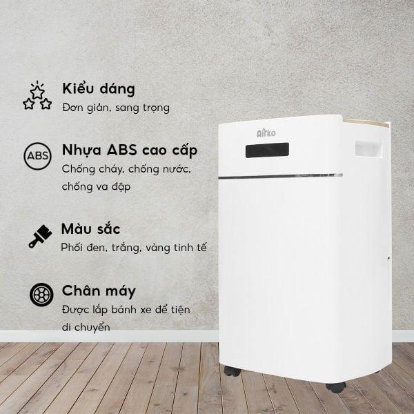Airko ER-630E 1日30L コンプレッサー式 大容量 除湿機・空気清浄機 (パナソニック製コンプレッサー / UV殺菌 / 5Lタンク / 30〜80㎡)