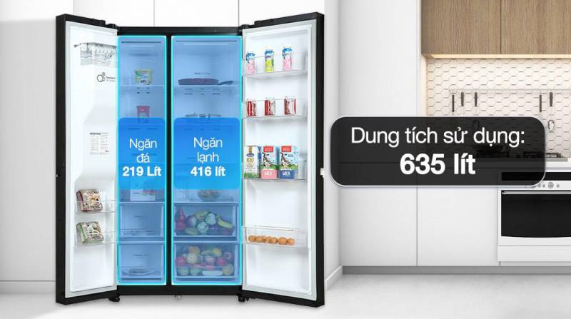 Tủ lạnh LG Inverter 635 lít Side By Side GR-D257WB - Image 1