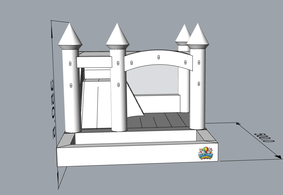 Castel gonflabil alb varianta 1