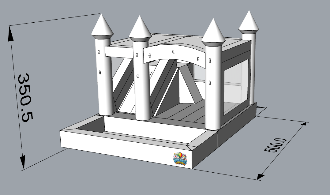 Castel gonflabil alb varianta 2