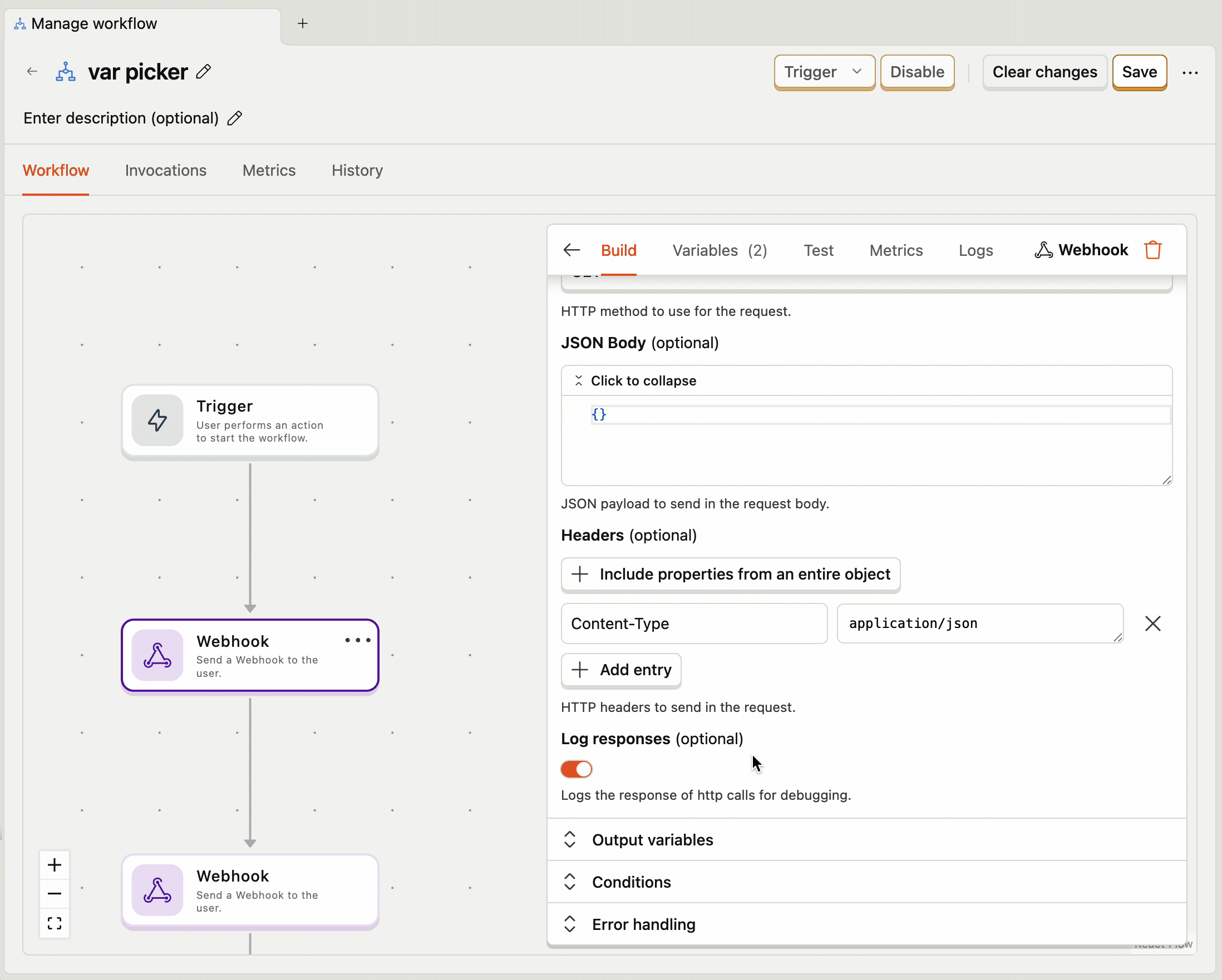 JSON tree picker