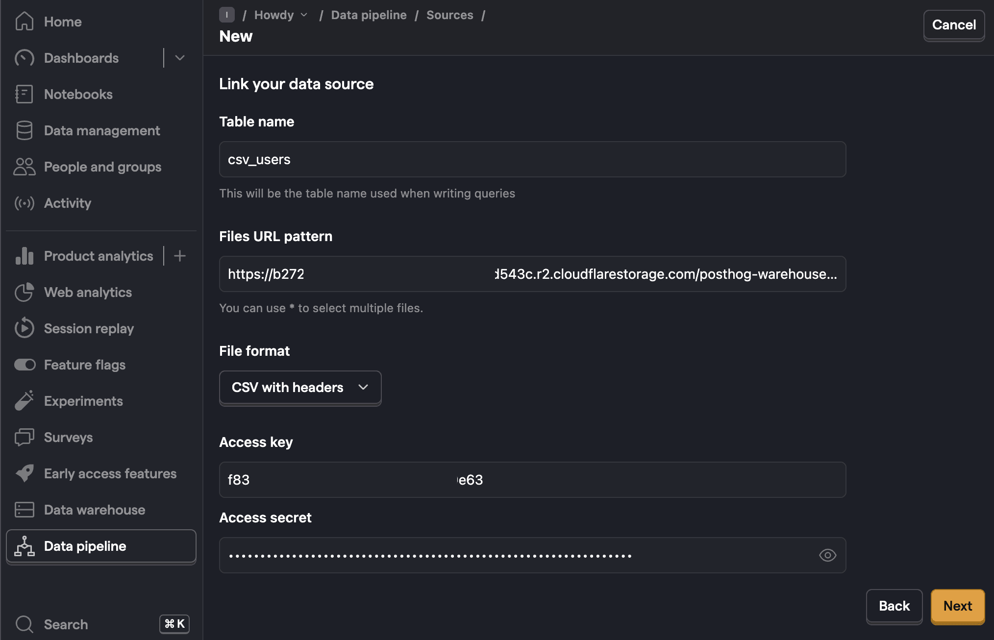 Connecting R2 bucket to PostHog