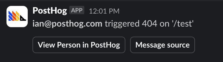 Slack message