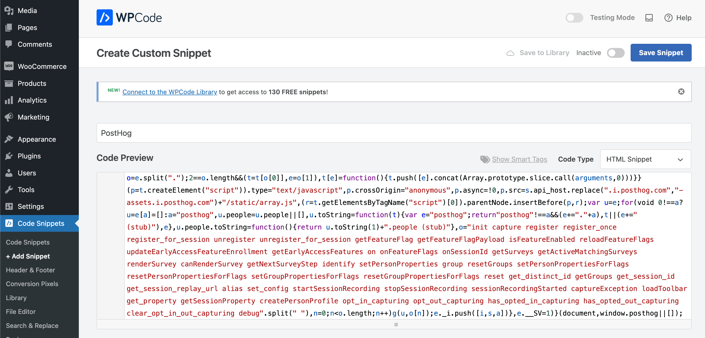 Code snippet