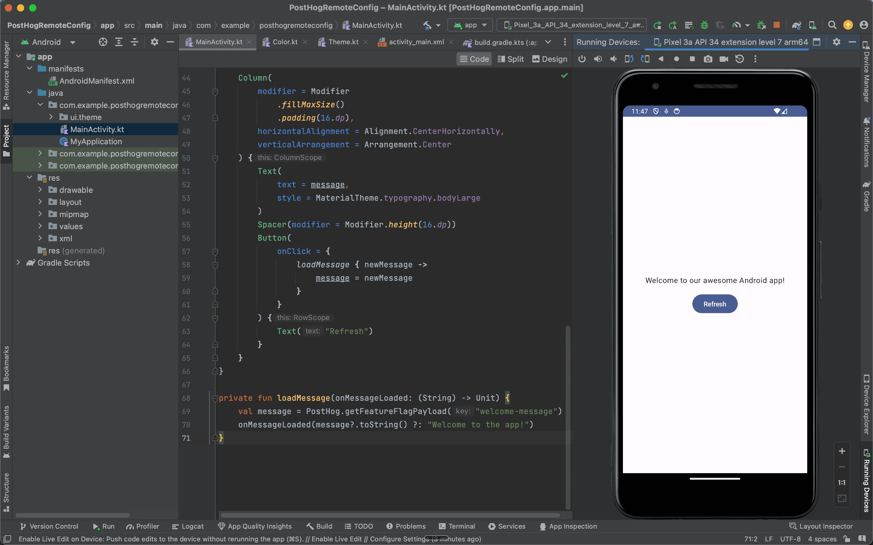Run app