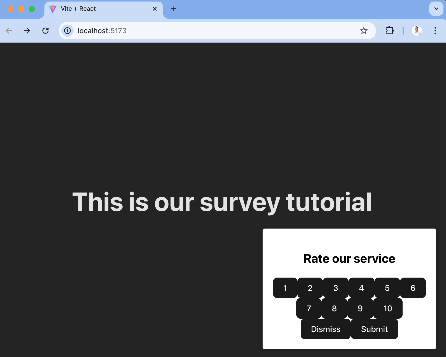 Custom survey UI