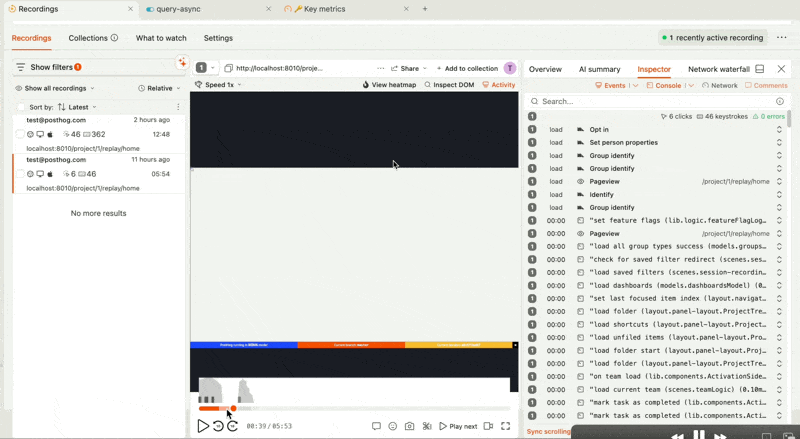 Tab aware session replay example