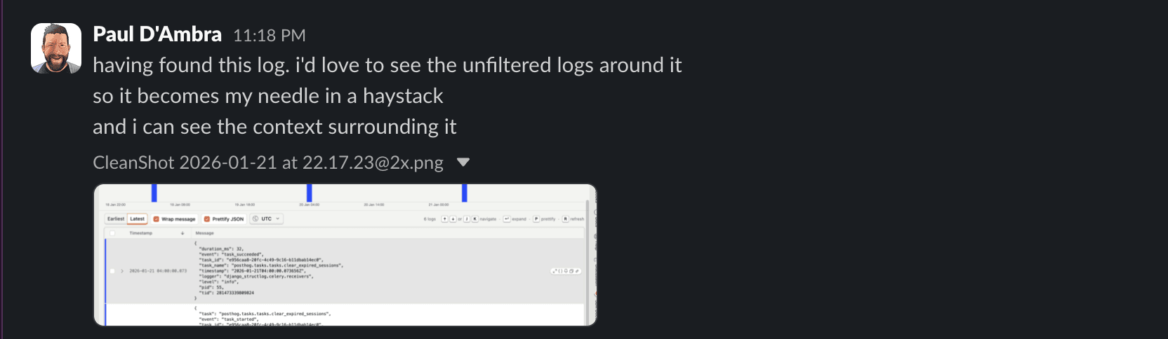 engineer giving logs feedback