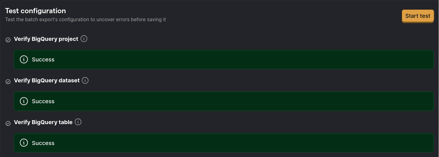 image of configuration test showing 3 completed steps