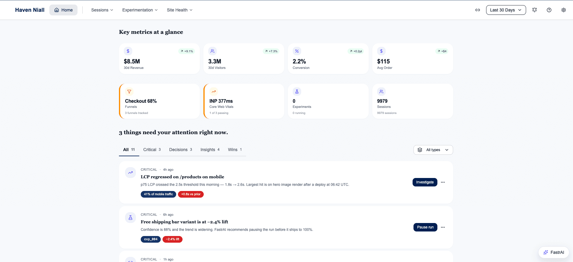 Fastr Dashboard