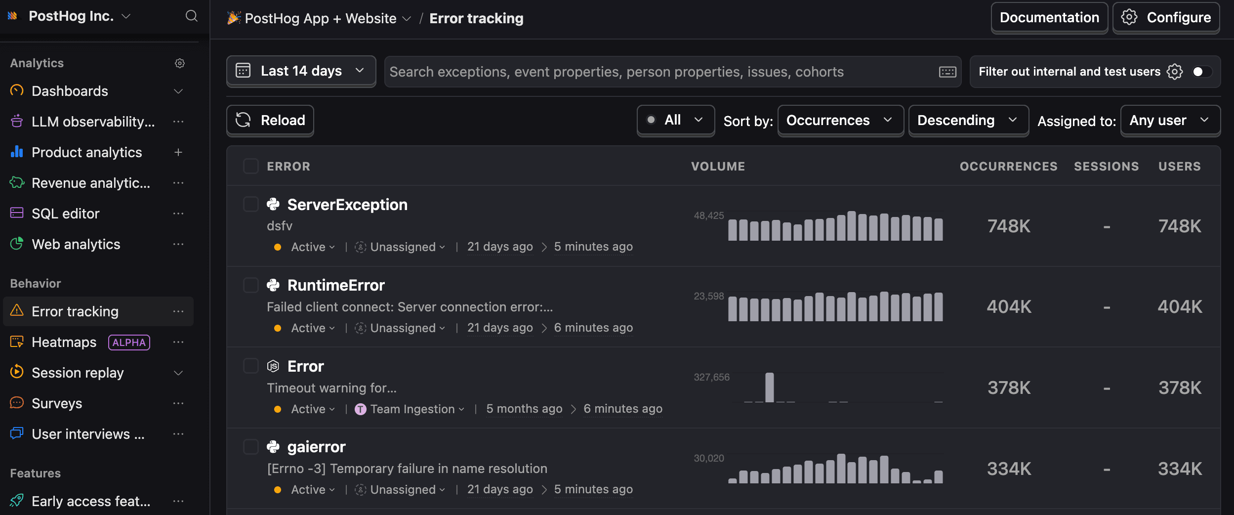 Error tracking overview