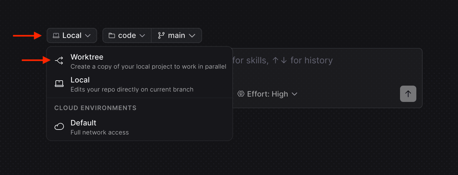 Task mode selector