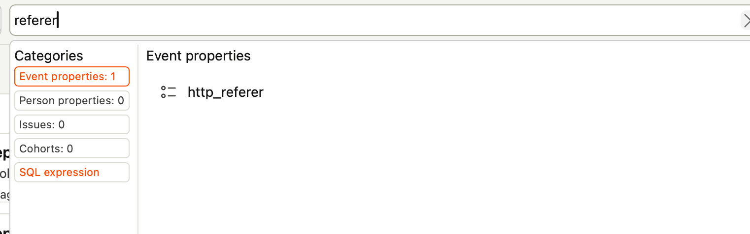 Adding a property to the property filter