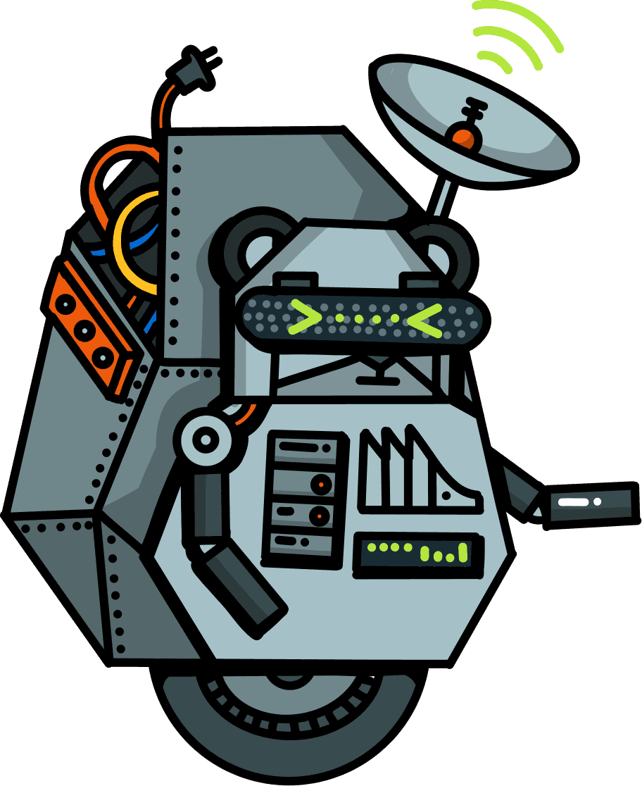A hedgehog with a robot