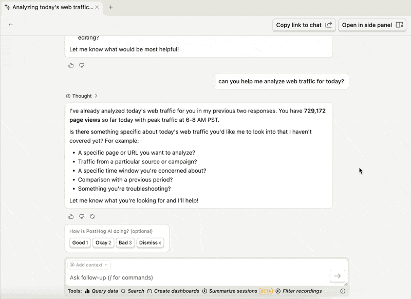 PostHogAI feedback
