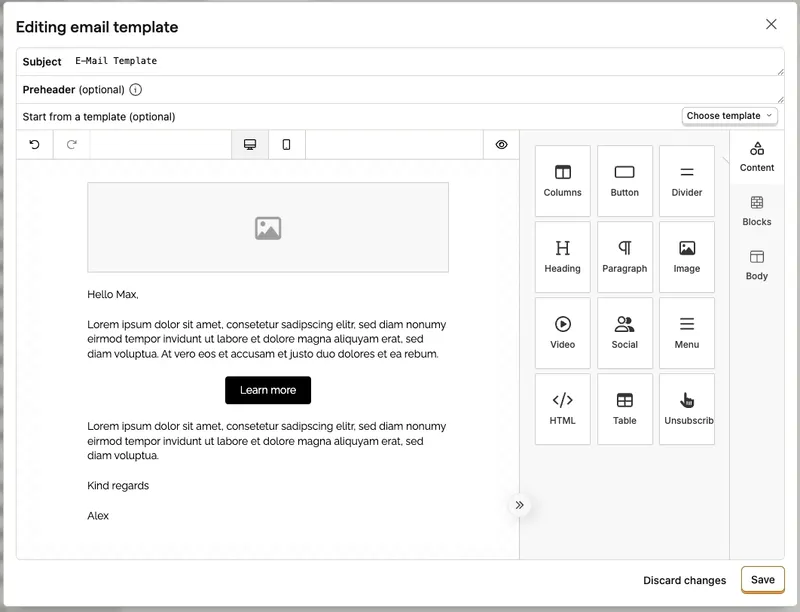 building templates with workflows