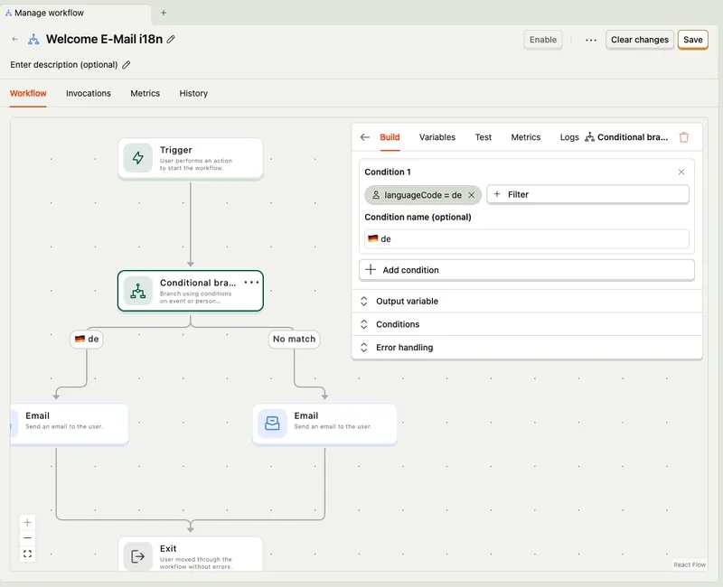 adding conditional branches with workflows