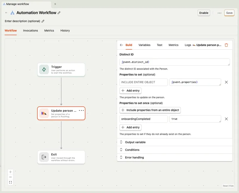 automating workflows screenshot