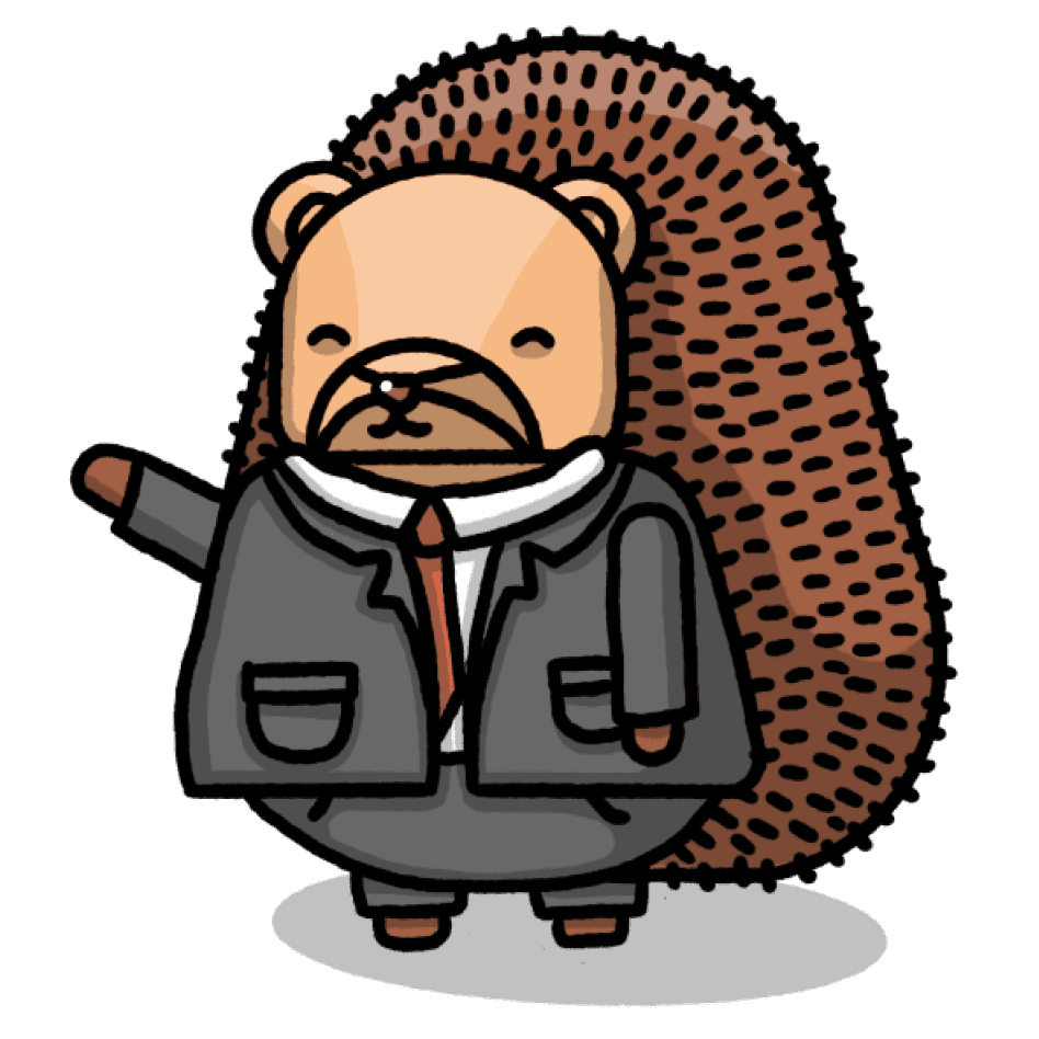 A hedgehog in a suit deciding who gets the flag