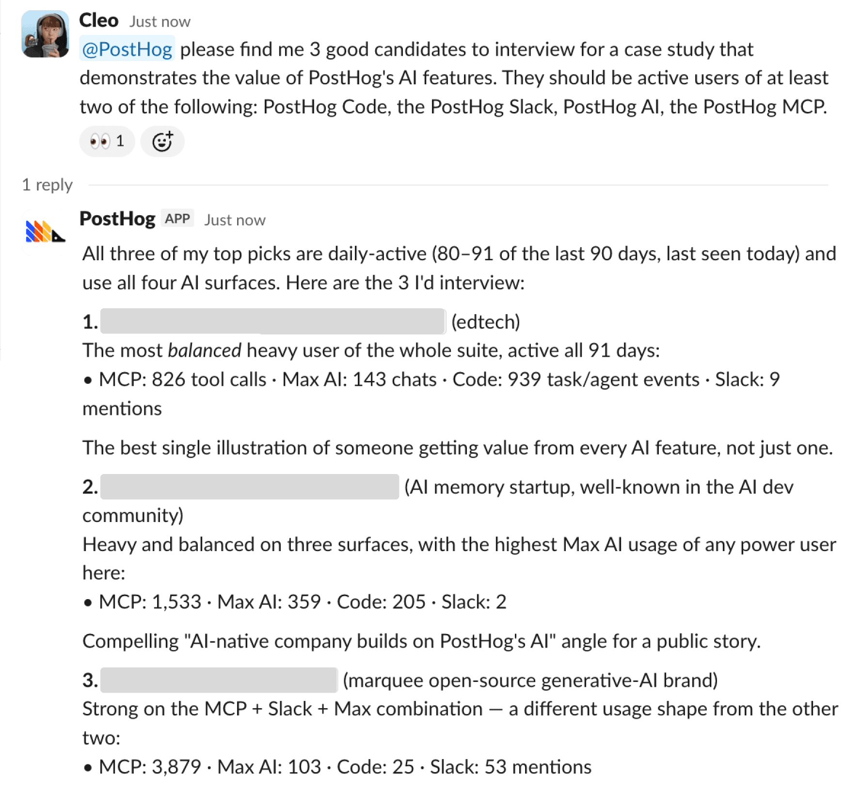 Pulling user data for a case study with @PostHog