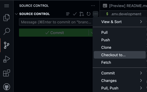 Checkout to master