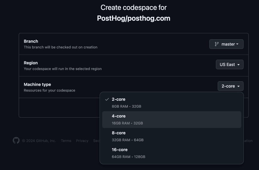 Configure machine type