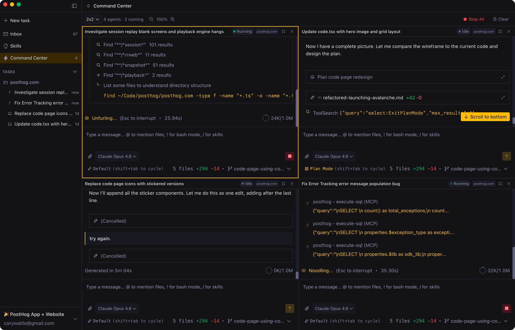 Manage multiple coding agents in parallel