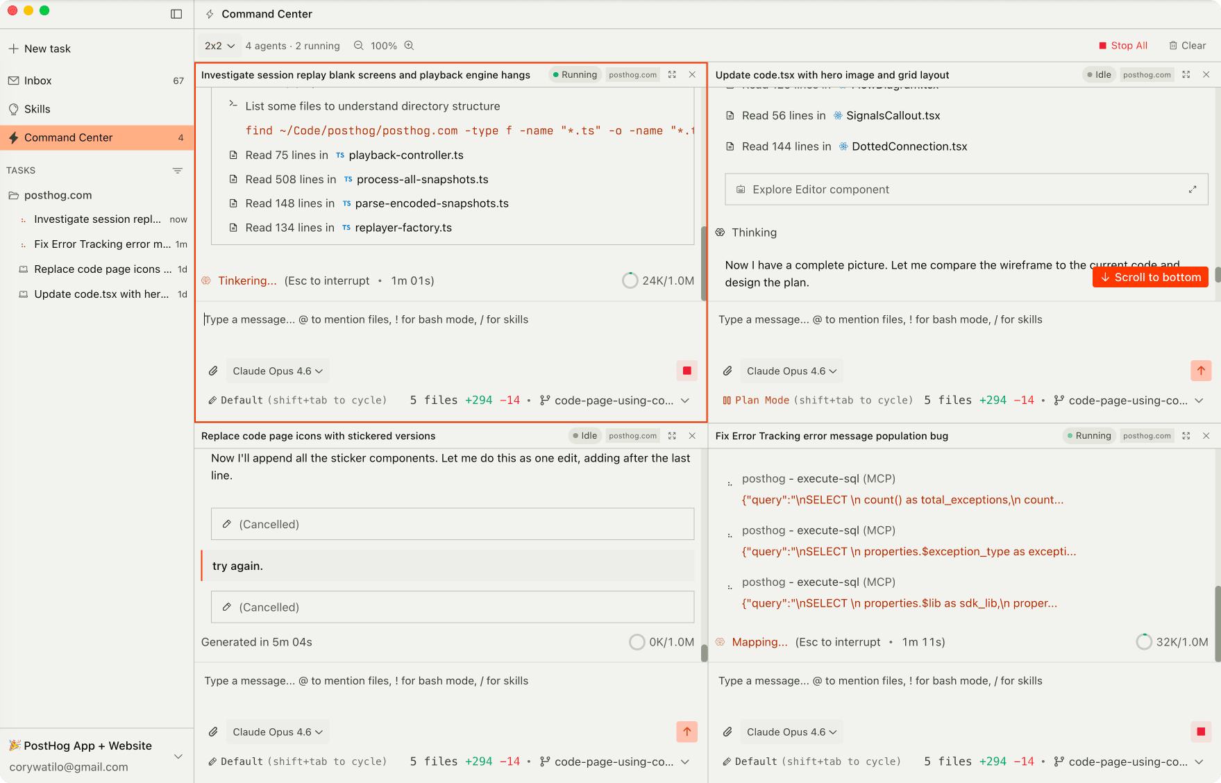 Manage multiple coding agents in parallel