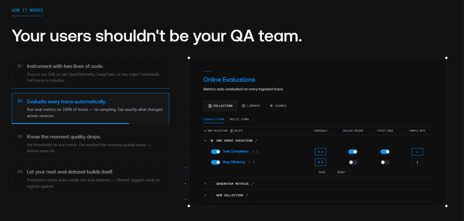Confident AI dashboard
