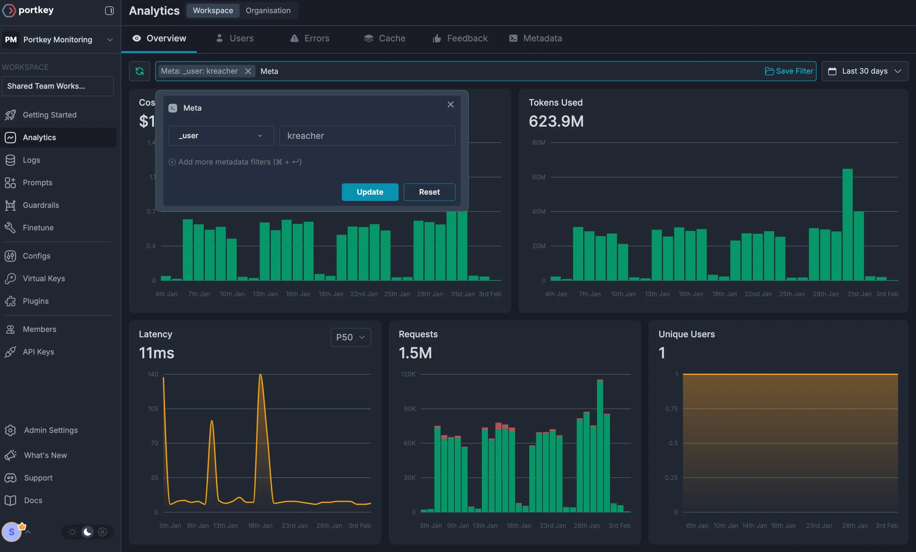Portkey Dashboard