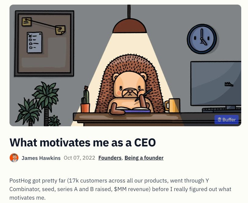 Founders blog screenshot