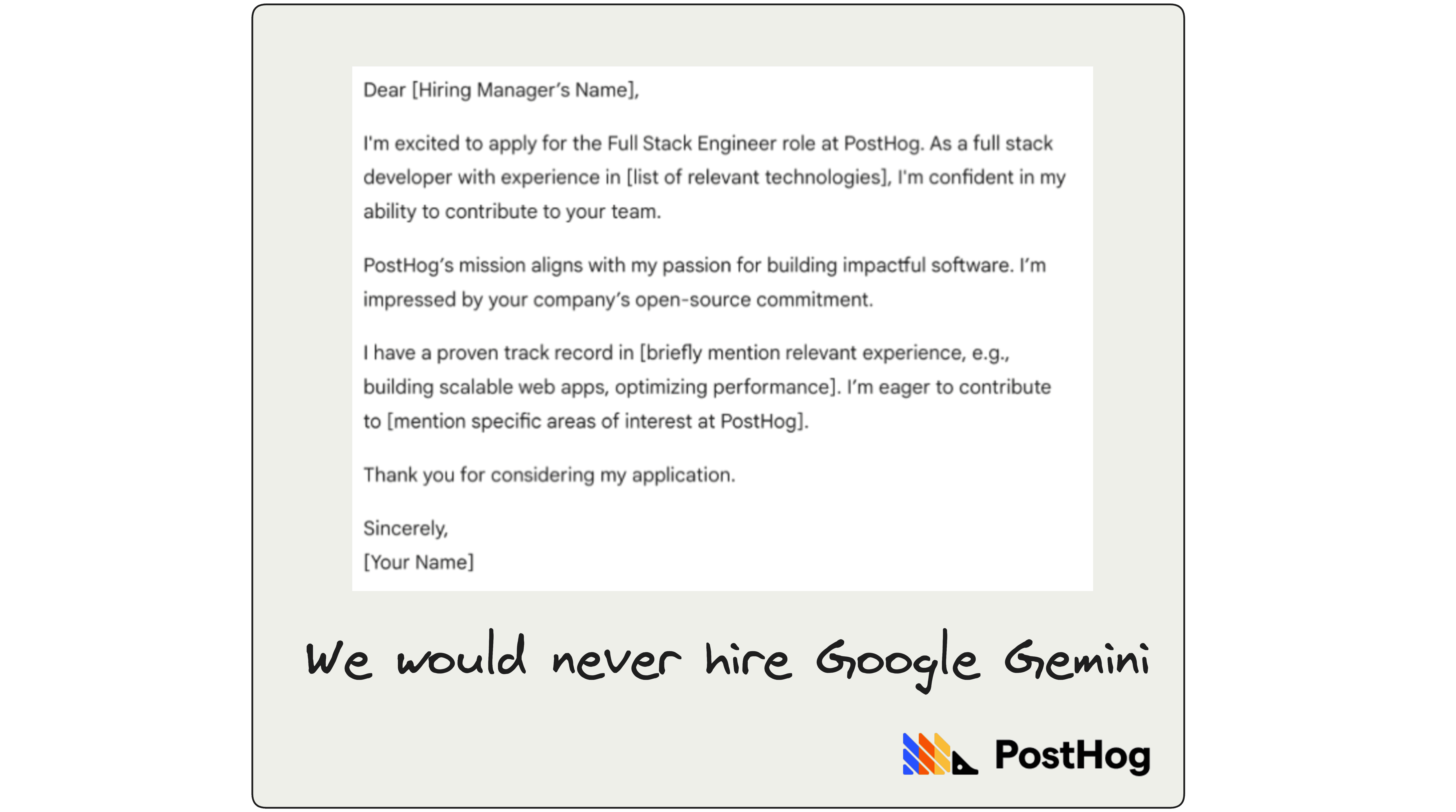 Google Gemini's cover letter