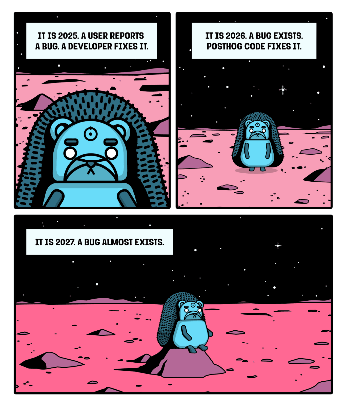 A Dr. Manhattan meme about PostHog code