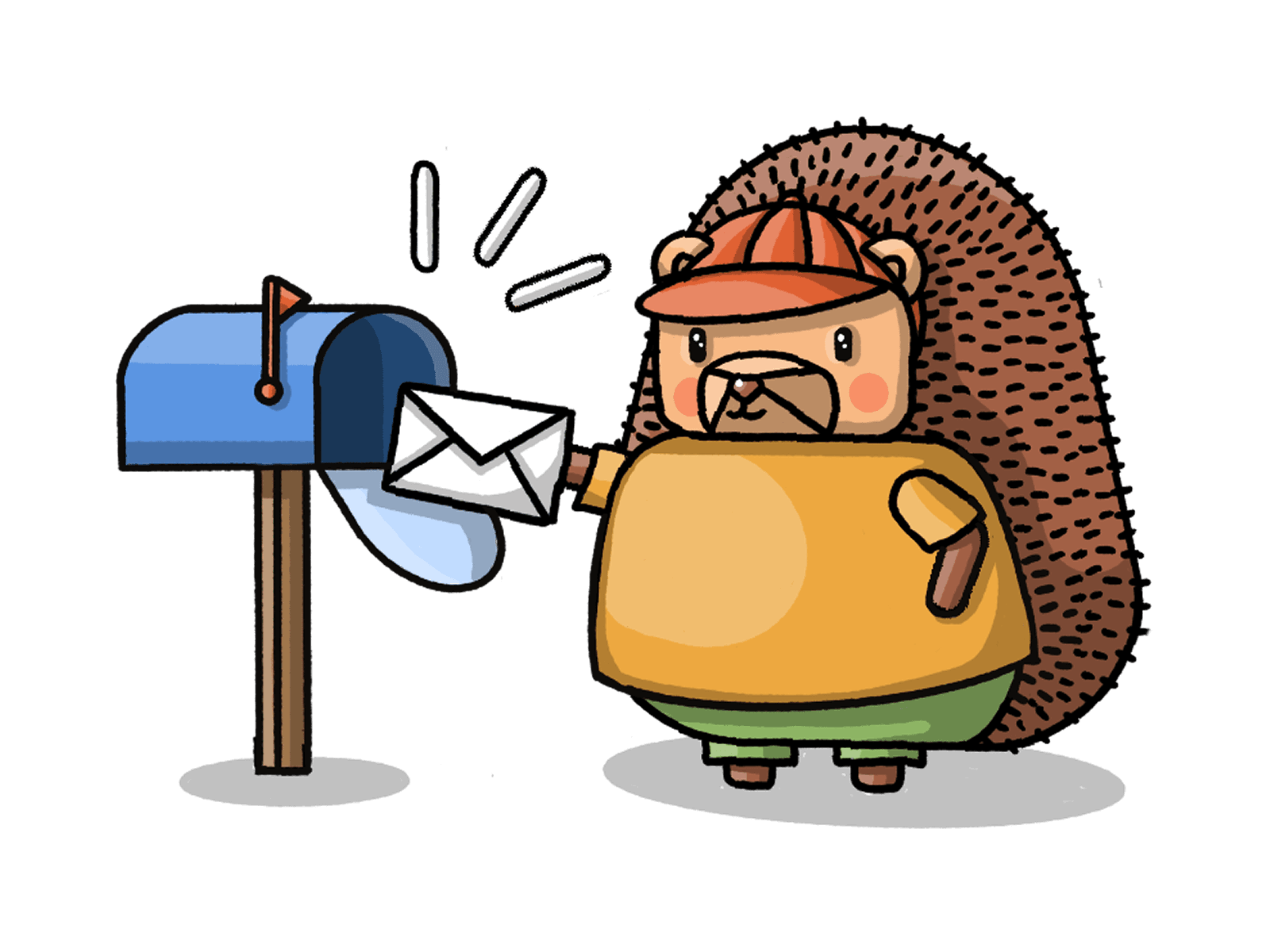 A hedgehog posting a survey response