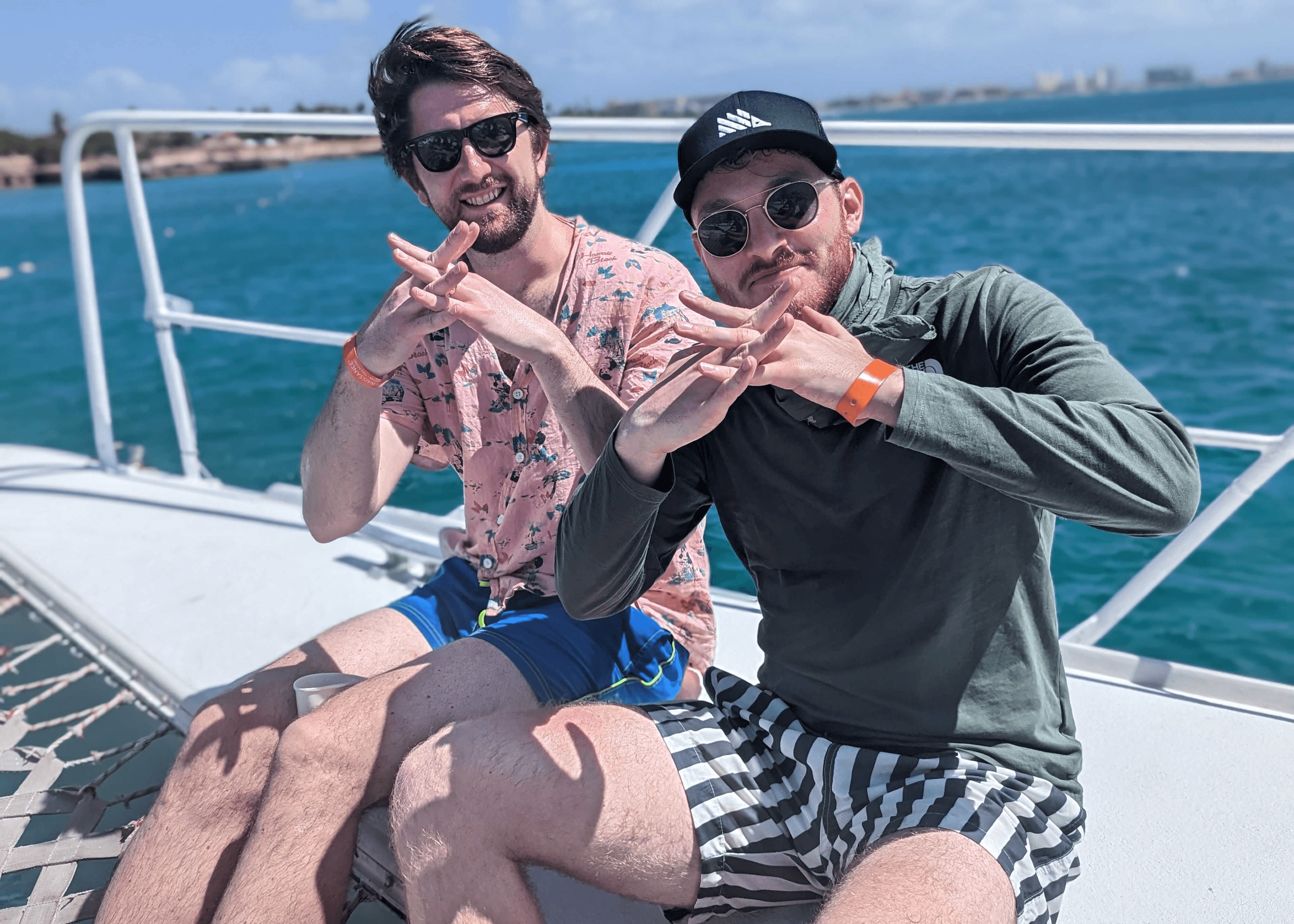 time and james on a boart