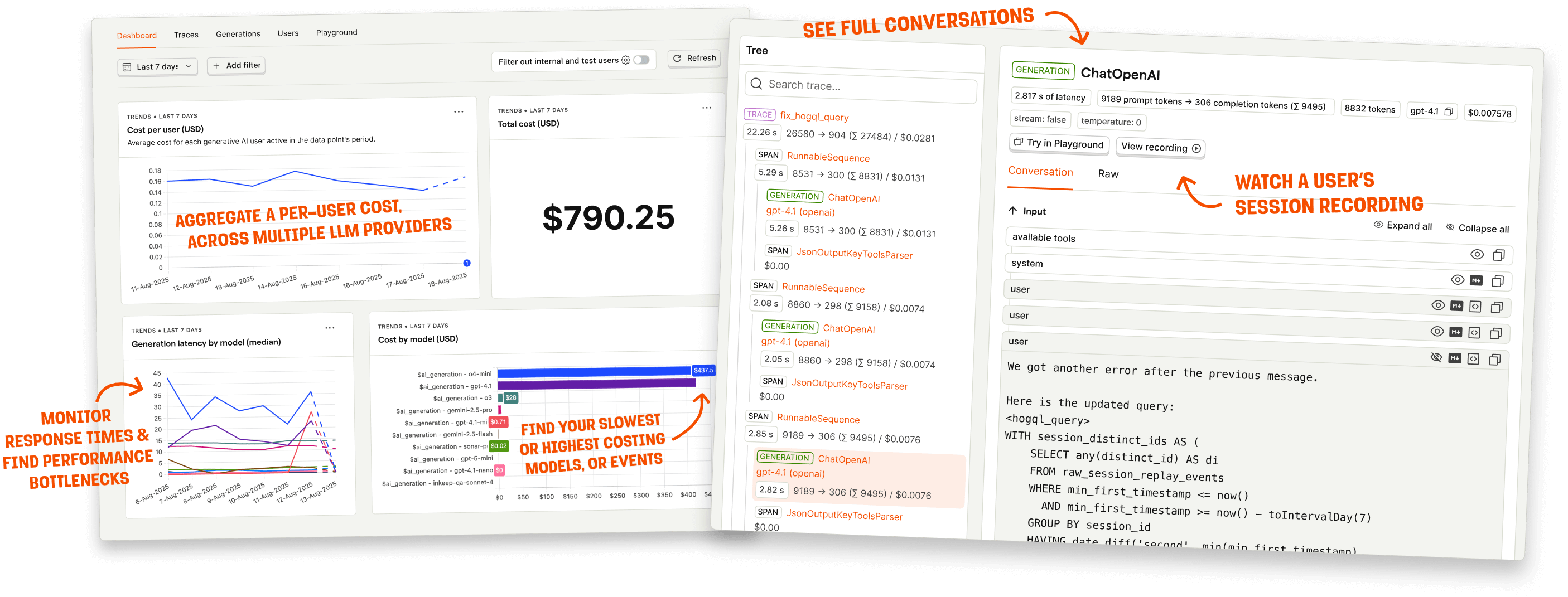 Screenshot of llm analytics in PostHog