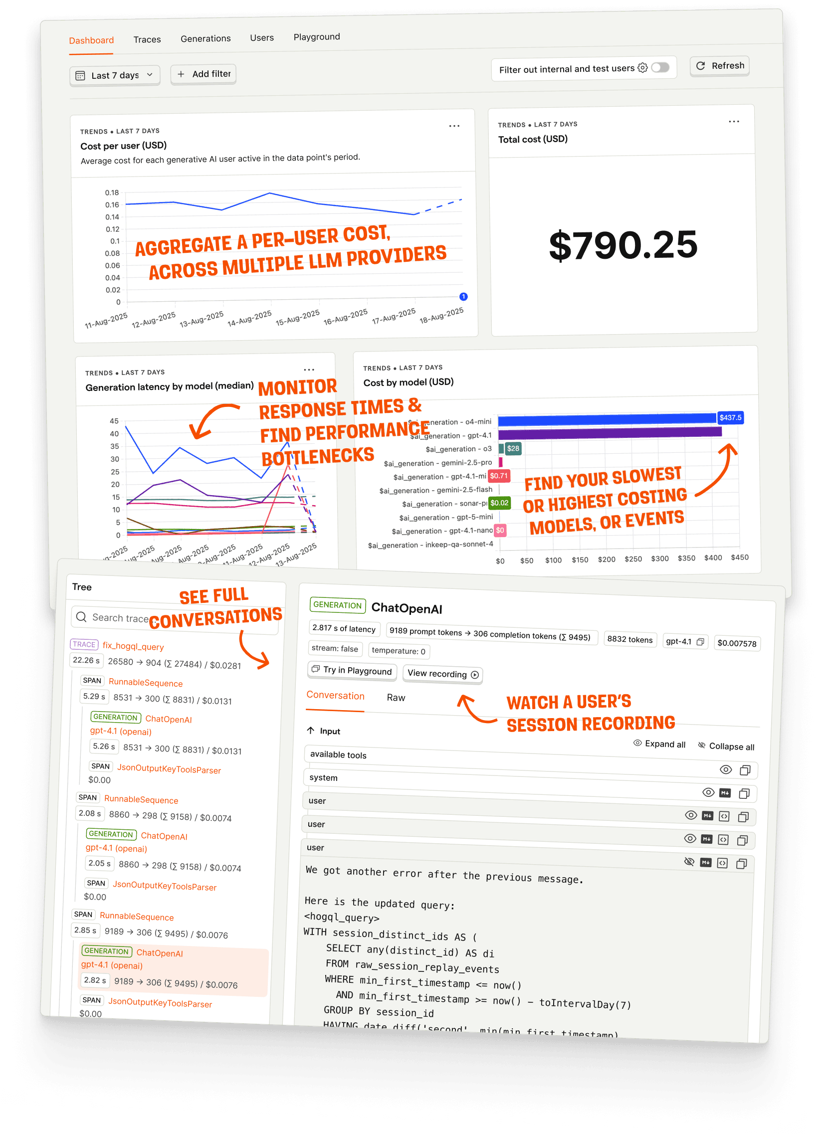 Screenshot of llm analytics in PostHog