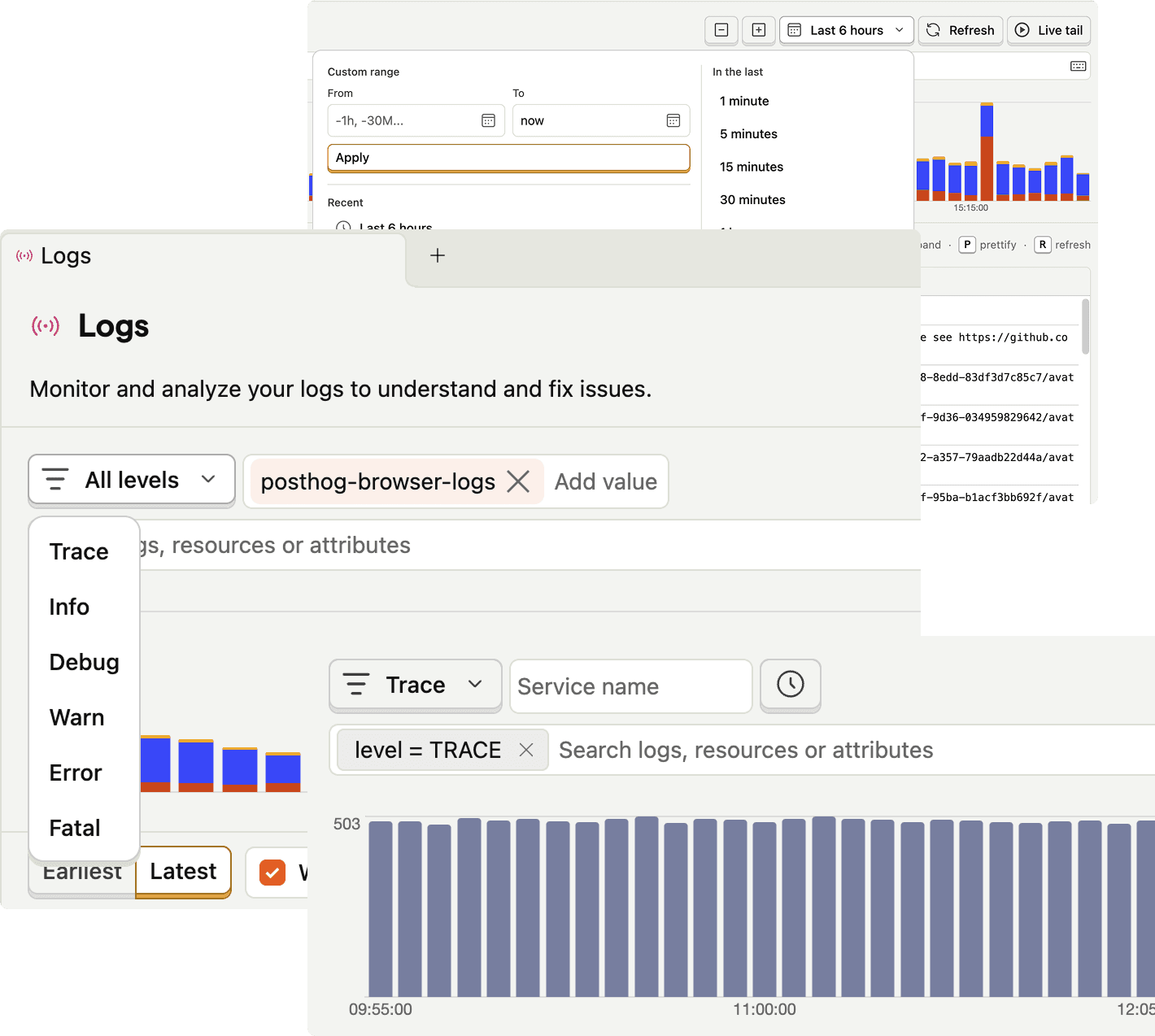 Queryable logs
