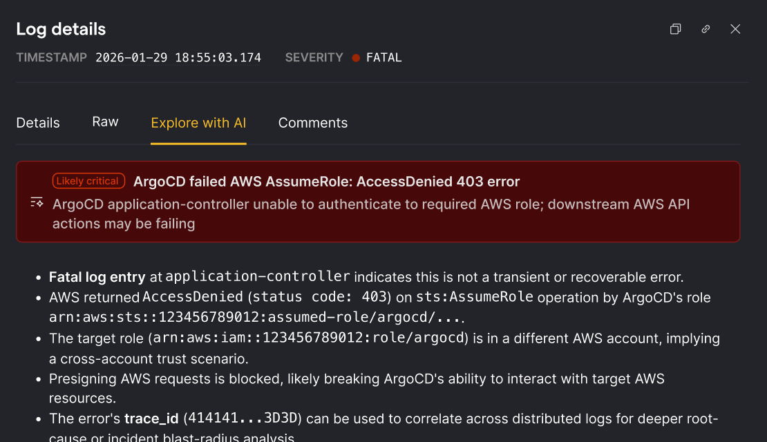 Logs screenshot