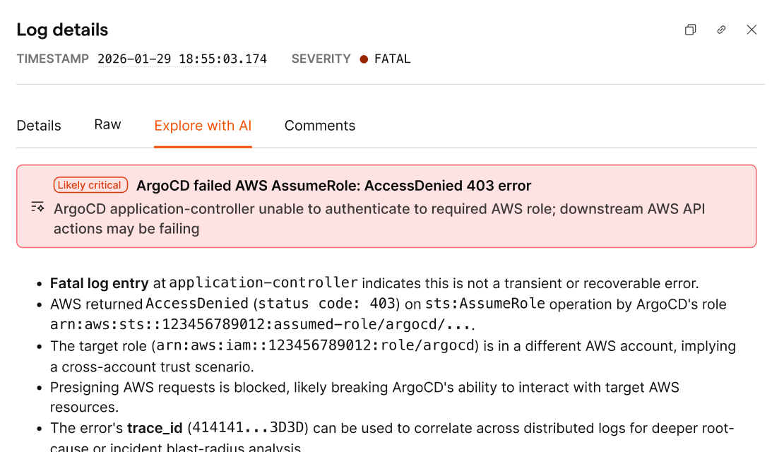 Logs screenshot
