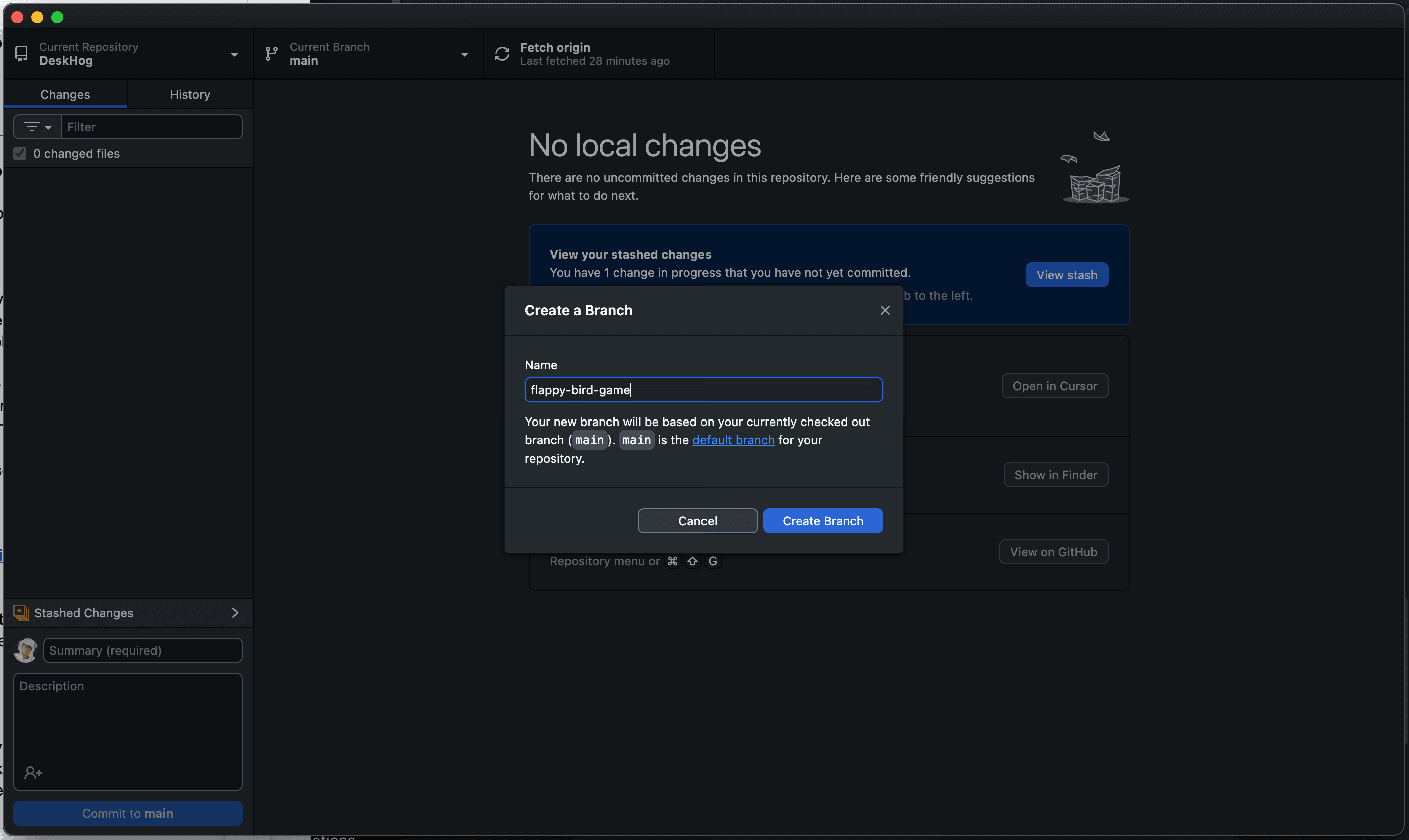 Naming a GitHub branch