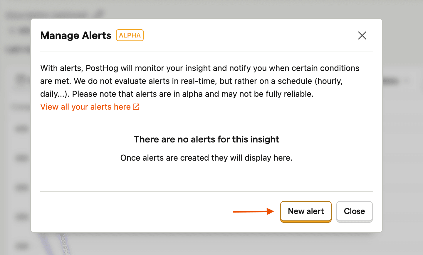 new alert button