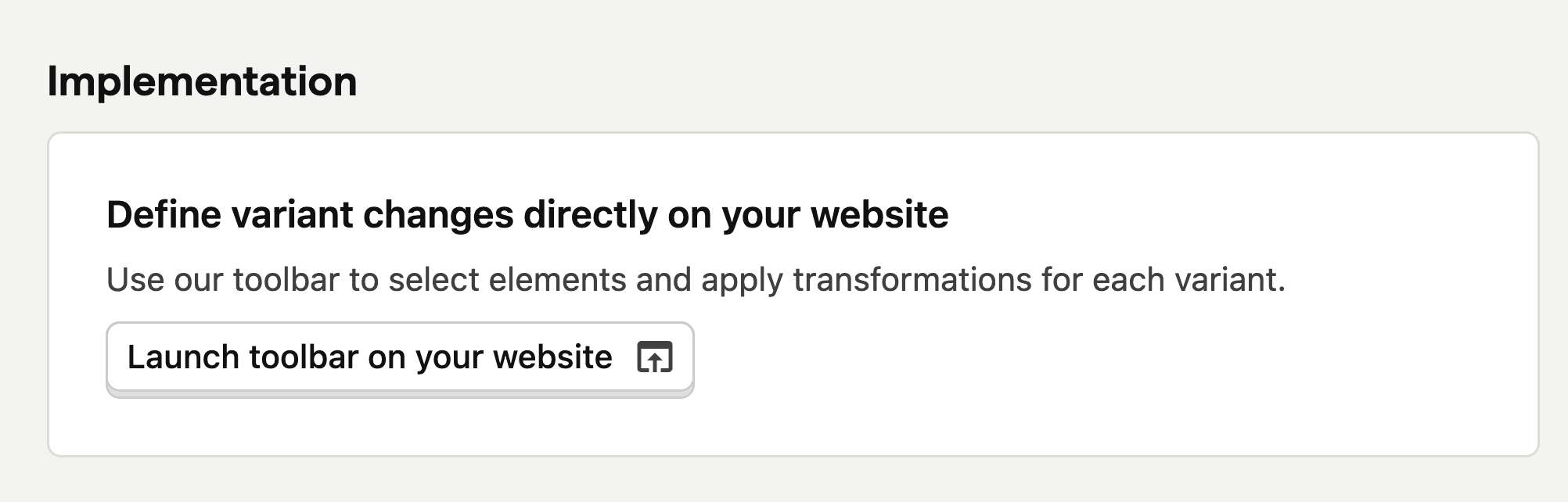 Implement web experiment