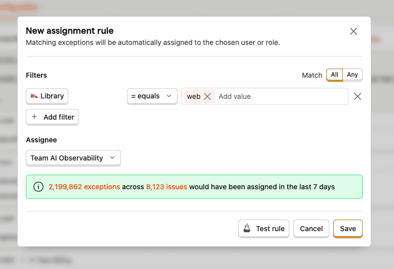 Adding an auto assignment rule