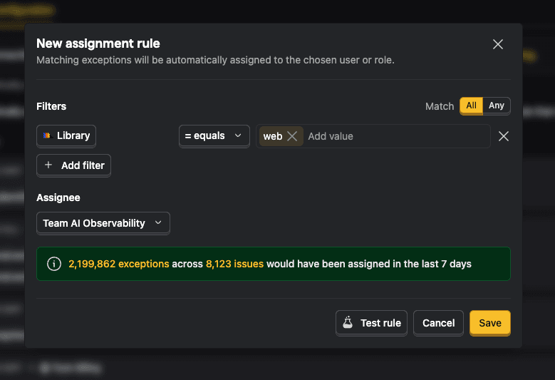 Adding an auto assignment rule