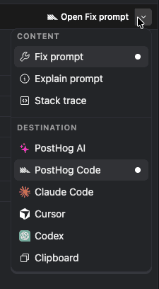 Fix with AI prompts
