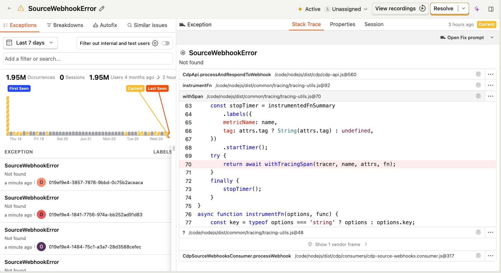 Issue view
